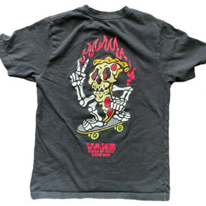 Vans  Pizza Skateboarding Skeleton Shirt Kids 8-10